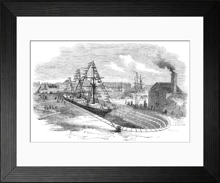 Framed Print : The Great Western Docks, Plymouth: the Graving Dock, 1857. Creator: Unknown Framed Print : The Great Western Docks, Plymouth: the Graving Dock, 1857. Creator: Unknown