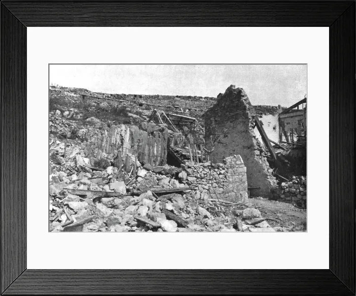 Framed Print : Sur le front Italien; Sur le Carso, avant l'offensive autrichienne: les ruines du... 1916 (1924) Creator: Unknown Framed Print : Sur le front Italien; Sur le Carso, avant l'offensive autrichienne: les ruines du... 1916 (1924) Creator: Unknown