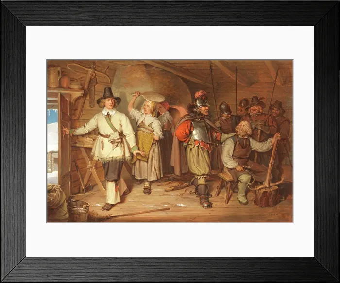 Framed Print : Gustaf Wasa in Sven Elfsson's home in Isala 1520, 1831. Creator: Johan Gustaf Sandberg Framed Print : Gustaf Wasa in Sven Elfsson's home in Isala 1520, 1831. Creator: Johan Gustaf Sandberg