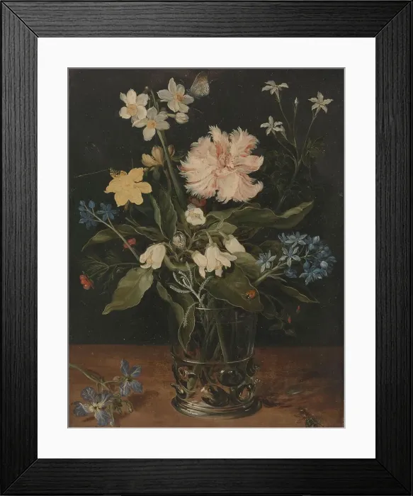Framed Print : Still Life with Flowers in a Glass, c.1602. Creator: Jan Brueghel the Elder Framed Print : Still Life with Flowers in a Glass, c.1602. Creator: Jan Brueghel the Elder