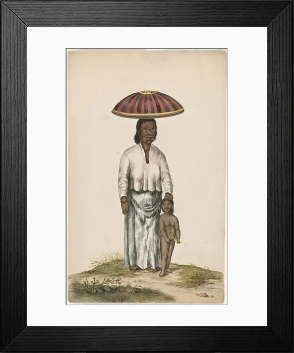 Framed Print : Woman with child, c.1675-c.1725. Creator: Anon Framed Print : Woman with child, c.1675-c.1725. Creator: Anon