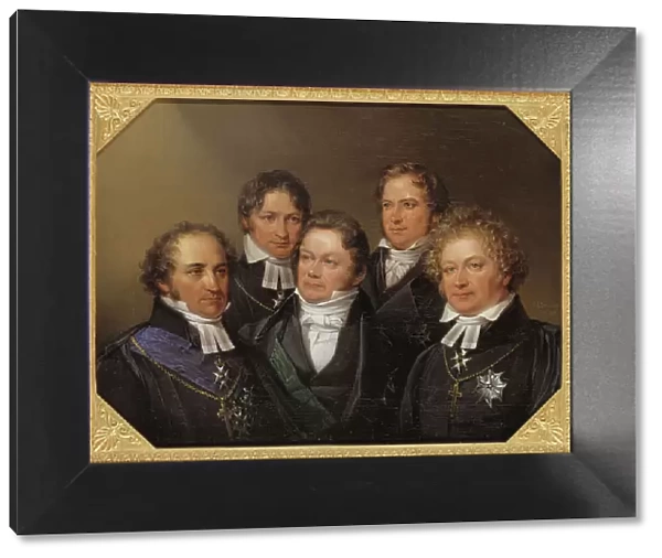 Five famous contemporaries, 1843. Creator: Johan Gustaf Sandberg