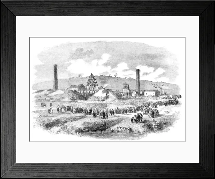 Framed Print : Lundhill Colliery, Barnsley, the Scene of the Recent Explosion, 1857. Creator: Unknown Framed Print : Lundhill Colliery, Barnsley, the Scene of the Recent Explosion, 1857. Creator: Unknown