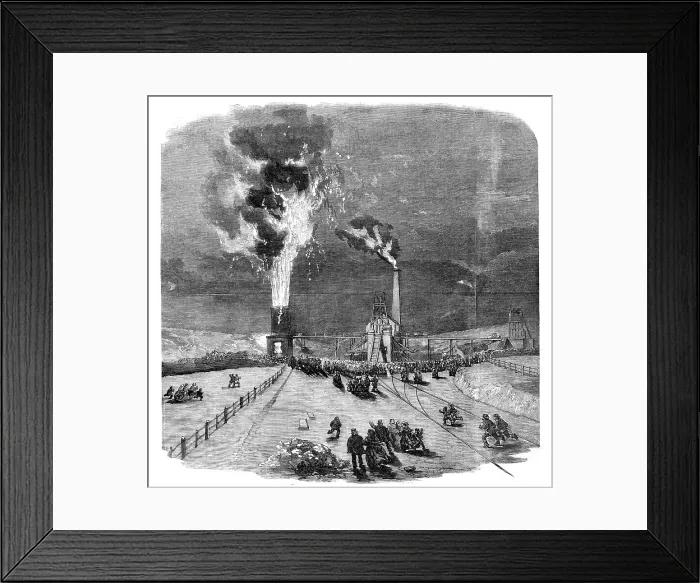 Framed Print : The Explosion at Lund Hill Colliery, Barnsley, 1857. Creator: Unknown Framed Print : The Explosion at Lund Hill Colliery, Barnsley, 1857. Creator: Unknown