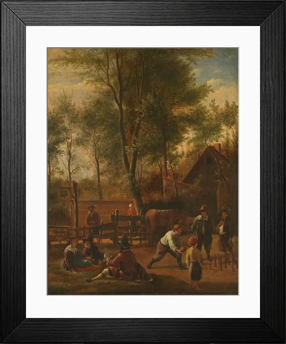 Framed Print : The bowlers, 1658-1700. Creator: Unknown Framed Print : The bowlers, 1658-1700. Creator: Unknown