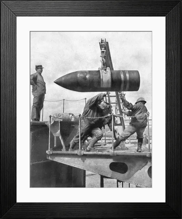 Framed Print : La Bataille de la Somme; La replique au 420: notre obus de 440, 1916 (1924) Creator: Unknown Framed Print : La Bataille de la Somme; La replique au 420: notre obus de 440, 1916 (1924) Creator: Unknown