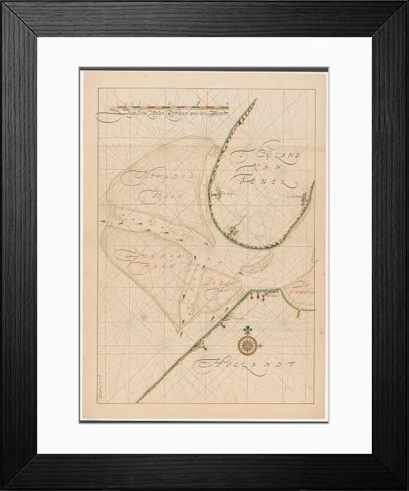 Framed Print : Map of a part of the head of North Holland, c.1620-c.1699. Creator: Anon Framed Print : Map of a part of the head of North Holland, c.1620-c.1699. Creator: Anon