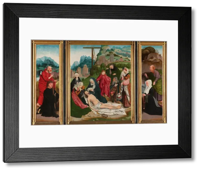 Framed Print : Triptych with the Lamentation, c.1515-c.1520. Creator: Jan Mostaert Framed Print : Triptych with the Lamentation, c.1515-c.1520. Creator: Jan Mostaert
