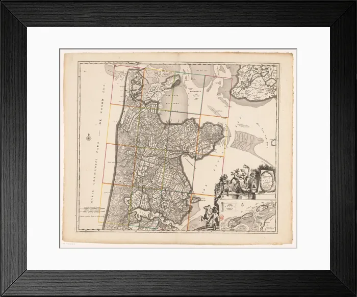 Framed Print : Map of Noord-Holland and part of Friesland, 1726-1750. Creator: Anon Framed Print : Map of Noord-Holland and part of Friesland, 1726-1750. Creator: Anon