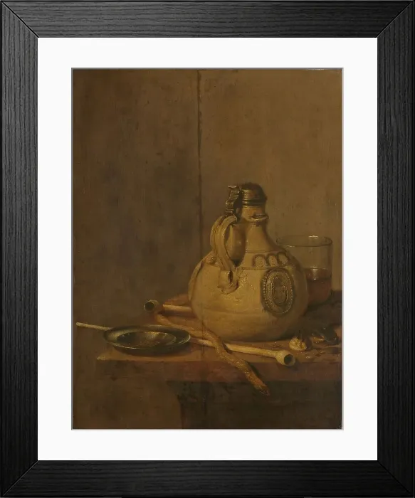 Framed Print : Still Life with Stoneware Jug and Pipes, 1647. Creator: Jan Jansz Treck Framed Print : Still Life with Stoneware Jug and Pipes, 1647. Creator: Jan Jansz Treck
