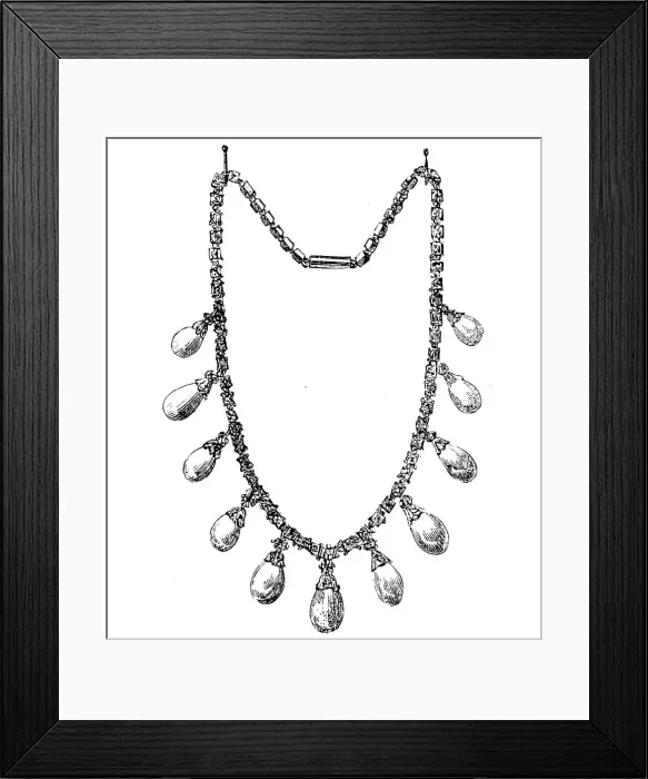 Framed Print : Bandeau of Diamonds and Oriental Pearls, 1857. Creator: Unknown Framed Print : Bandeau of Diamonds and Oriental Pearls, 1857. Creator: Unknown