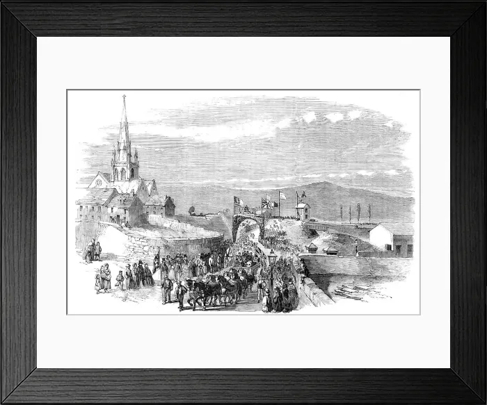 Framed Print : Opening of the Barnsley Branch Railway: the Procession entering the Regent-Street Station, 1857. Creator: Unknown Framed Print : Opening of the Barnsley Branch Railway: the Procession entering the Regent-Street Station, 1857. Creator: Unknown