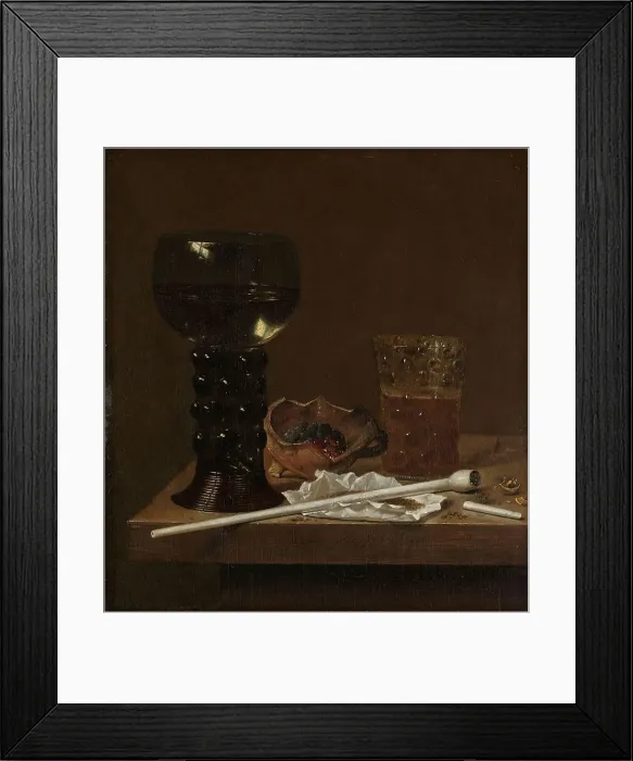 Framed Print : Still Life with Roemer, Beer Glass and a Pipe, 1658. Creator: Jan Jansz van de Velde Framed Print : Still Life with Roemer, Beer Glass and a Pipe, 1658. Creator: Jan Jansz van de Velde
