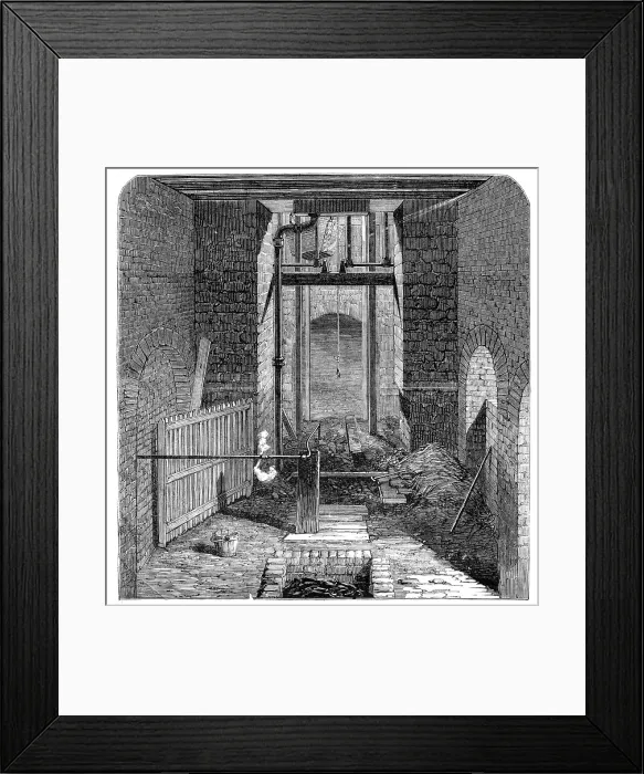 Framed Print : The Lund Hill Colliery Explosion: Mouth of the Downcast Shaft, 1857. Creator: Unknown Framed Print : The Lund Hill Colliery Explosion: Mouth of the Downcast Shaft, 1857. Creator: Unknown