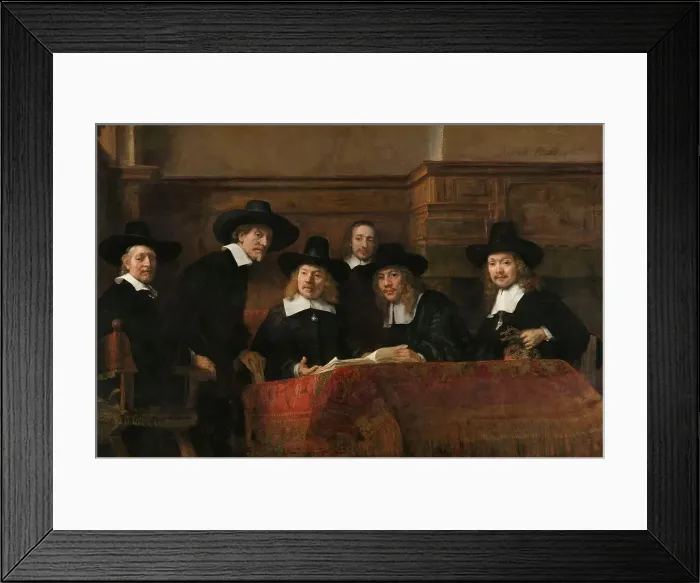 Framed Print : The Sampling Officials of the Amsterdam Drapers Guild, Known as ‘The Syndics, 1662. Creator: Rembrandt Harmensz van Rijn Framed Print : The Sampling Officials of the Amsterdam Drapers Guild, Known as ‘The Syndics, 1662. Creator: Rembrandt Harmensz van Rijn