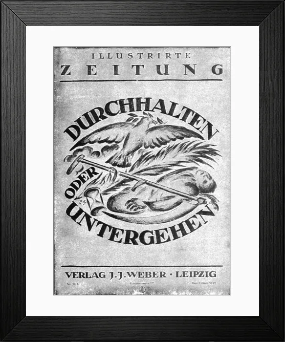 Framed Print : Les Heures d'Angoisse; Le page de couverture de l'Illustrirte Zeitung du 31 octobre 1918, 1918. Creator: Unknown Framed Print : Les Heures d'Angoisse; Le page de couverture de l'Illustrirte Zeitung du 31 octobre 1918, 1918. Creator: Unknown