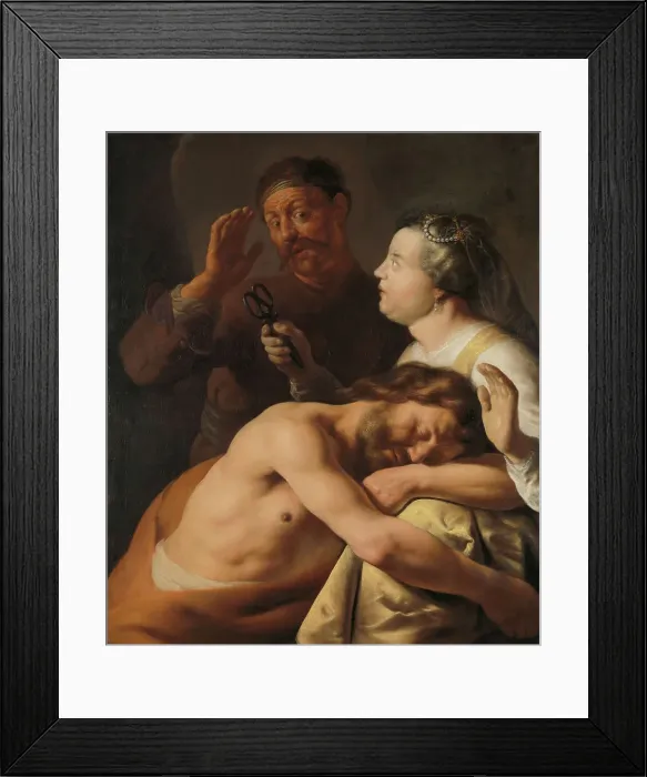Framed Print : Samson and Delilah, 1630-1635. Creator: Jan Lievens