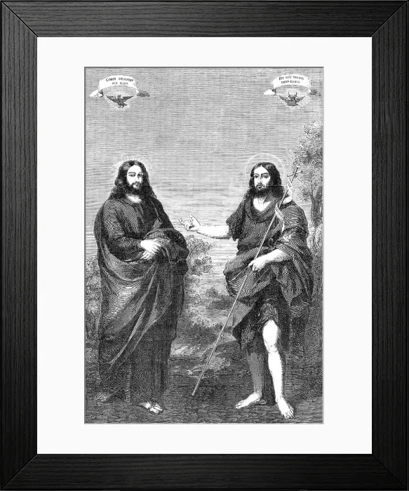 Framed Print : Christ on the Banks of the Jordan - painted by Murillo, from Louis Philippe's Collection, 1857. Creator: Unknown. Christ on the Banks of the Jordan - painted by Murillo, from Louis Philippe's Collection, 1857. Creator: Unknown Framed Print : Christ on the Banks of the Jordan - painted by Murillo, from Louis Philippe's Collection, 1857. Creator: Unknown. Christ on the Banks of the Jordan - painted by Murillo, from Louis Philippe's Collection, 1857. Creator: Unknown