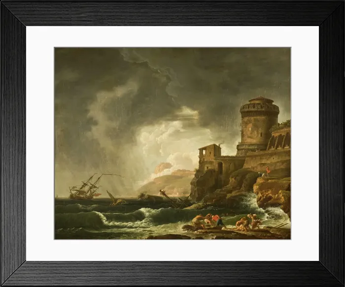 Framed Print : A Shipwreck, 1750s. Creator: Johan Sevenbom Framed Print : A Shipwreck, 1750s. Creator: Johan Sevenbom