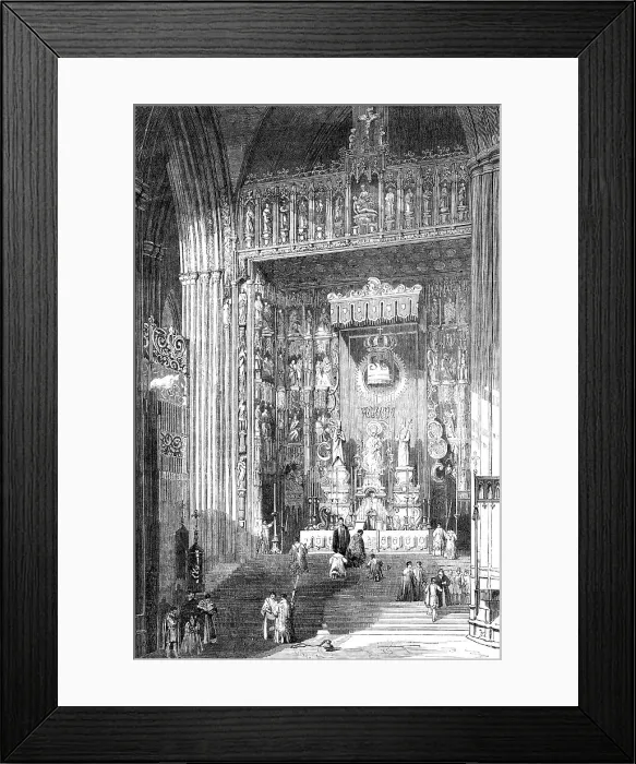 Framed Print : The Grand Altar of the Cathedral of Seville - painted by David Roberts, R.A. 1857. Creator: Unknown. The Grand Altar of the Cathedral of Seville - painted by David Roberts, R.A. 1857. Creator: Unknown Framed Print : The Grand Altar of the Cathedral of Seville - painted by David Roberts, R.A. 1857. Creator: Unknown. The Grand Altar of the Cathedral of Seville - painted by David Roberts, R.A. 1857. Creator: Unknown