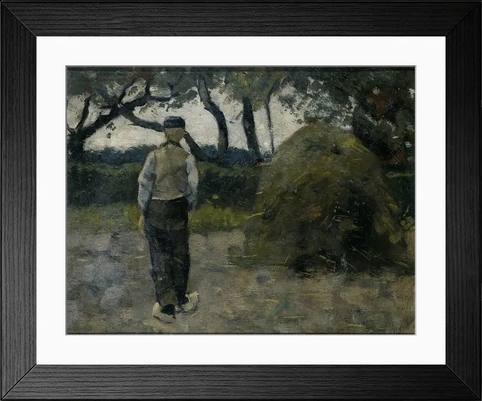 Framed Print : A Farmer standing near a Hay-Stack, 1889. Creator: Richard Roland Holst Framed Print : A Farmer standing near a Hay-Stack, 1889. Creator: Richard Roland Holst