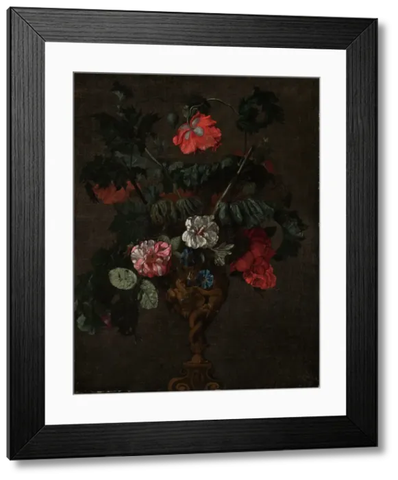 Framed Print : Flowers in a Sculptured Vase. Creator: Johann Daniel Preissler Framed Print : Flowers in a Sculptured Vase. Creator: Johann Daniel Preissler