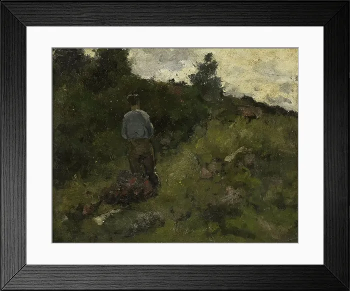 Framed Print : A Farmer walking along the Fringe of a Wood, 1889. Creator: Richard Roland Holst Framed Print : A Farmer walking along the Fringe of a Wood, 1889. Creator: Richard Roland Holst