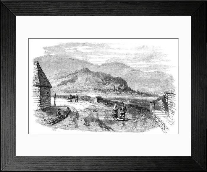 Framed Print : Sketches in Asiatic Russia - Village on the Siberian Side of the Ural Mountains, 1857. Creator: Unknown Framed Print : Sketches in Asiatic Russia - Village on the Siberian Side of the Ural Mountains, 1857. Creator: Unknown