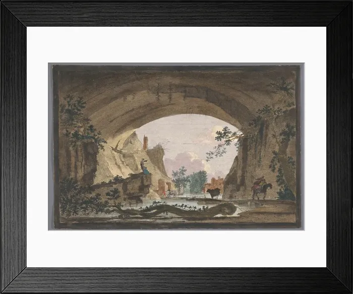 Framed Print : View of a vault over a river, 1700-1799. Creator: Marie-Jeanne Ozanne Framed Print : View of a vault over a river, 1700-1799. Creator: Marie-Jeanne Ozanne
