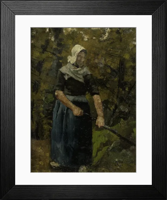 Framed Print : A Peasant Woman with a Stick, 1890. Creator: Richard Roland Holst Framed Print : A Peasant Woman with a Stick, 1890. Creator: Richard Roland Holst