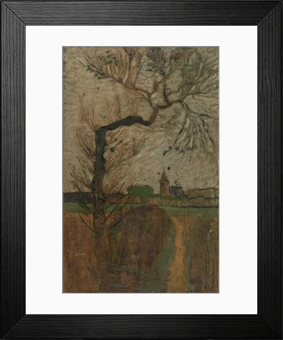 Framed Print : Foothpath with Willow and a Village on the Horizon, 1891. Creator: Richard Roland Holst Framed Print : Foothpath with Willow and a Village on the Horizon, 1891. Creator: Richard Roland Holst