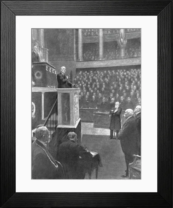 Framed Print : La Paix Victorieuse; La reception de M Wilson a la Chambre Francais: Le president Wilson... 1919. Creator: Unknown Framed Print : La Paix Victorieuse; La reception de M Wilson a la Chambre Francais: Le president Wilson... 1919. Creator: Unknown