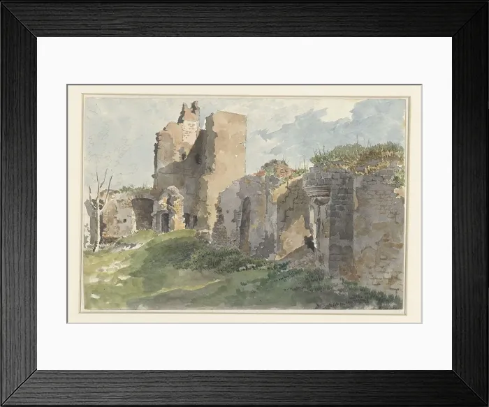 Framed Print : Ruins of the Château de Chevreuse, 1821. Creator: Anon Framed Print : Ruins of the Château de Chevreuse, 1821. Creator: Anon