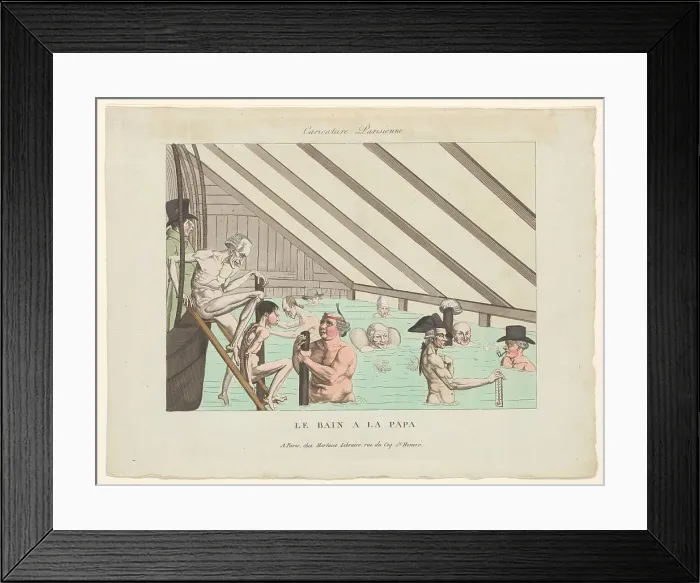 Framed Print : Male bath, 1750-1850. Creators: Anon, Martinet Hautecoeur Framed Print : Male bath, 1750-1850. Creators: Anon, Martinet Hautecoeur