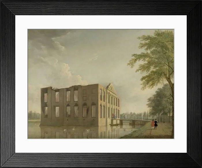 Framed Print : Berckenrode Castle in Heemstede after the Fire, 1747. Creator: Jan ten Compe Framed Print : Berckenrode Castle in Heemstede after the Fire, 1747. Creator: Jan ten Compe