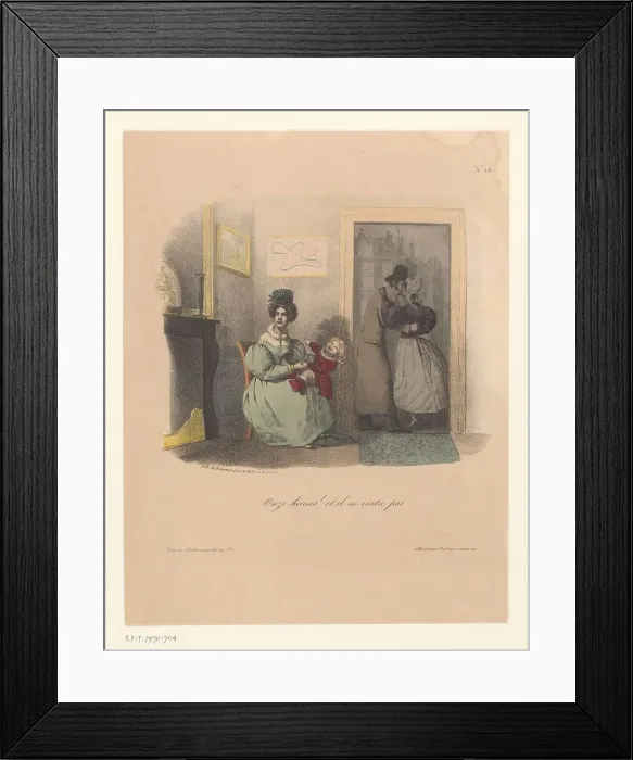 Framed Print : The cheated wife, 1830-1831. Creators: Anon, Nicolas-Louis Delaunois, Martinet Hautecoeur