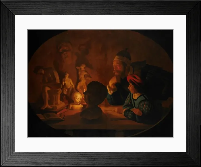 Framed Print : The Drawing Lesson, 1634. Creator: Jan ter Borch Framed Print : The Drawing Lesson, 1634. Creator: Jan ter Borch