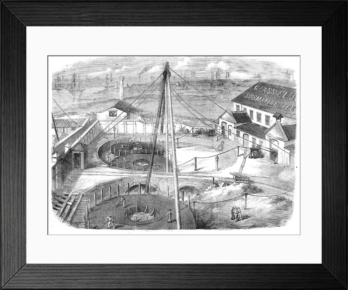 Framed Print : The Atlantic Cable, ready for shipment, Morden Wharf, East Greenwich, 1857. Creator: Unknown Framed Print : The Atlantic Cable, ready for shipment, Morden Wharf, East Greenwich, 1857. Creator: Unknown