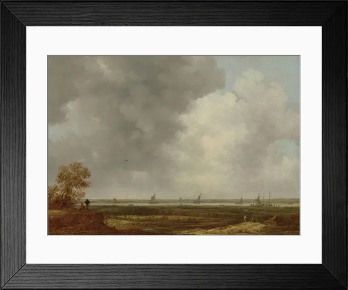 Framed Print : Panoramic View of a River with Low-lying Meadows, in or after 1644. Creator: Jan van Goyen Framed Print : Panoramic View of a River with Low-lying Meadows, in or after 1644. Creator: Jan van Goyen