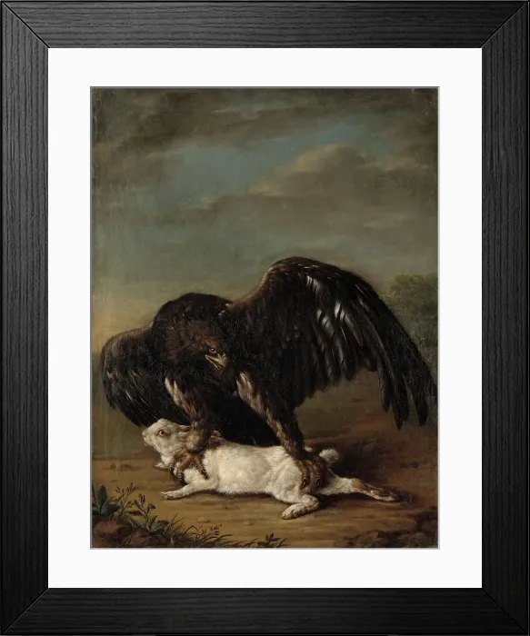 Framed Print : Eagle Catching a Hare, 1779. Creator: Johann Friedrich Grooth Framed Print : Eagle Catching a Hare, 1779. Creator: Johann Friedrich Grooth