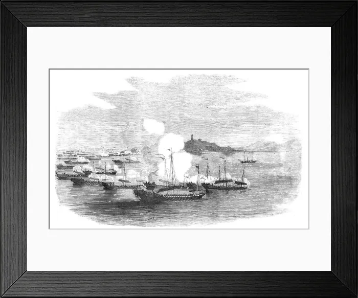 Framed Print : Attempt to Capture the Passenger-steamer Fei Ma ('Flying Horse') by 53 Imperial Junks... 1857. Creator: Unknown. Attempt to Capture the Passenger-steamer Fei Ma ('Flying Horse') by 53 Imperial Junks... 1857 Framed Print : Attempt to Capture the Passenger-steamer Fei Ma ('Flying Horse') by 53 Imperial Junks... 1857. Creator: Unknown. Attempt to Capture the Passenger-steamer Fei Ma ('Flying Horse') by 53 Imperial Junks... 1857
