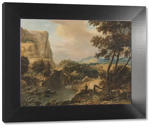 Mountainous landscape with fisherman, 1650-1692. Creator: Roelant Roghman