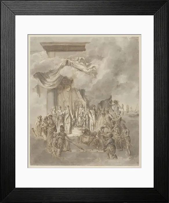 Framed Print : Allegory on the government of King William I, 1838, 1838. Creator: Anon Framed Print : Allegory on the government of King William I, 1838, 1838. Creator: Anon