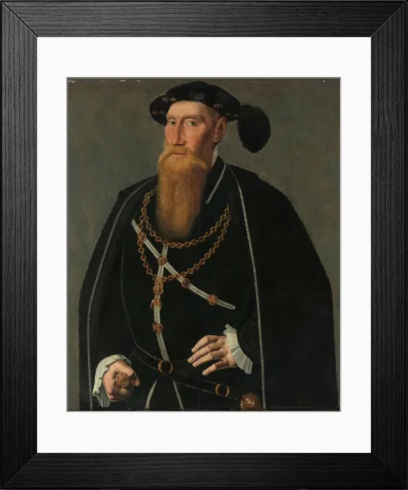 Framed Print : Portrait of Reinoud III of Brederode, c.1545. Creator: Jan van Scorel Framed Print : Portrait of Reinoud III of Brederode, c.1545. Creator: Jan van Scorel
