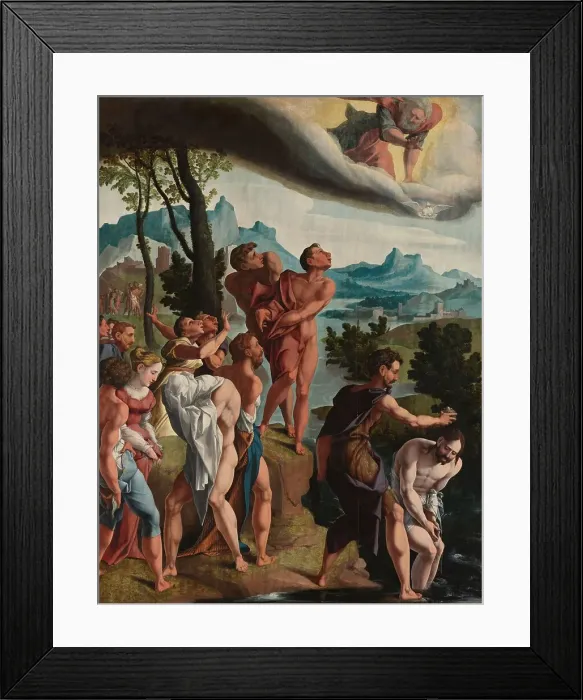Framed Print : The Baptism of Christ, c.1535. Creator: Workshop of Jan van Scorel Framed Print : The Baptism of Christ, c.1535. Creator: Workshop of Jan van Scorel