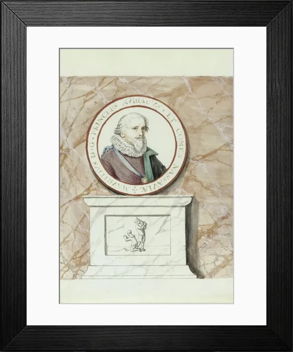 Framed Print : Portrait of Prince Maurits, 1710-1720. Creator: Anon