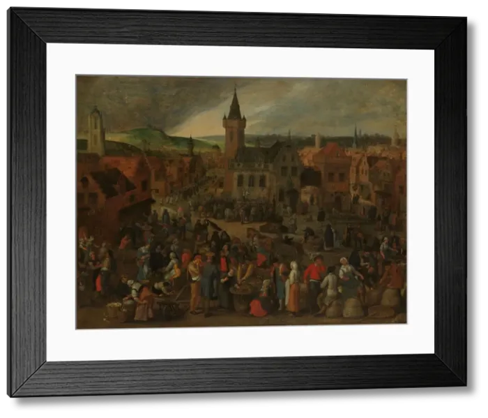 Framed Print : Market Day in a Flemish Town, 1600-1647. Creator: Sebastian Vrancx Framed Print : Market Day in a Flemish Town, 1600-1647. Creator: Sebastian Vrancx