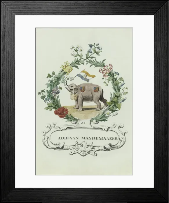 Framed Print : Cartoon of Adriaan Mandemaker, 1710-1720. Creator: Anon Framed Print : Cartoon of Adriaan Mandemaker, 1710-1720. Creator: Anon