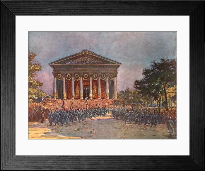 Framed Print : Le jour de gloire; Devant l'Eglise de la Madeleine, 1919. Creator: Charles-Jules Duvent Framed Print : Le jour de gloire; Devant l'Eglise de la Madeleine, 1919. Creator: Charles-Jules Duvent