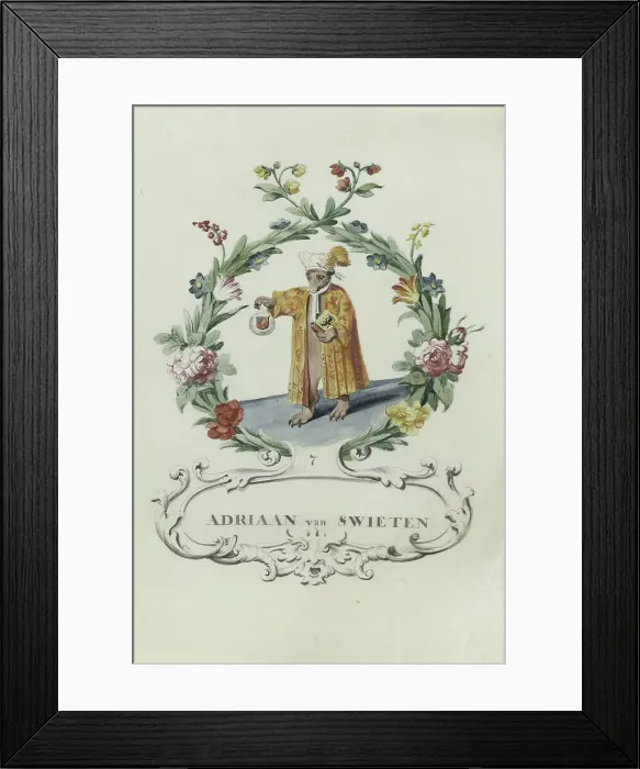 Framed Print : Cartoon of Adriaan van Zwieten, 1710-1720. Creator: Anon Framed Print : Cartoon of Adriaan van Zwieten, 1710-1720. Creator: Anon